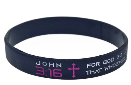 John 3:16 Christian Silicone Wristband - Bible Verse Scripture