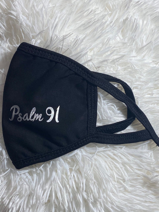 Psalm 91 Face Mask: Silver Letter Christian Mask