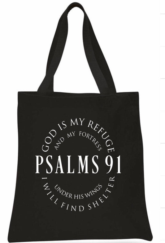 Psalms 91 Tote Bag: Religious Christian Bible Study Gift
