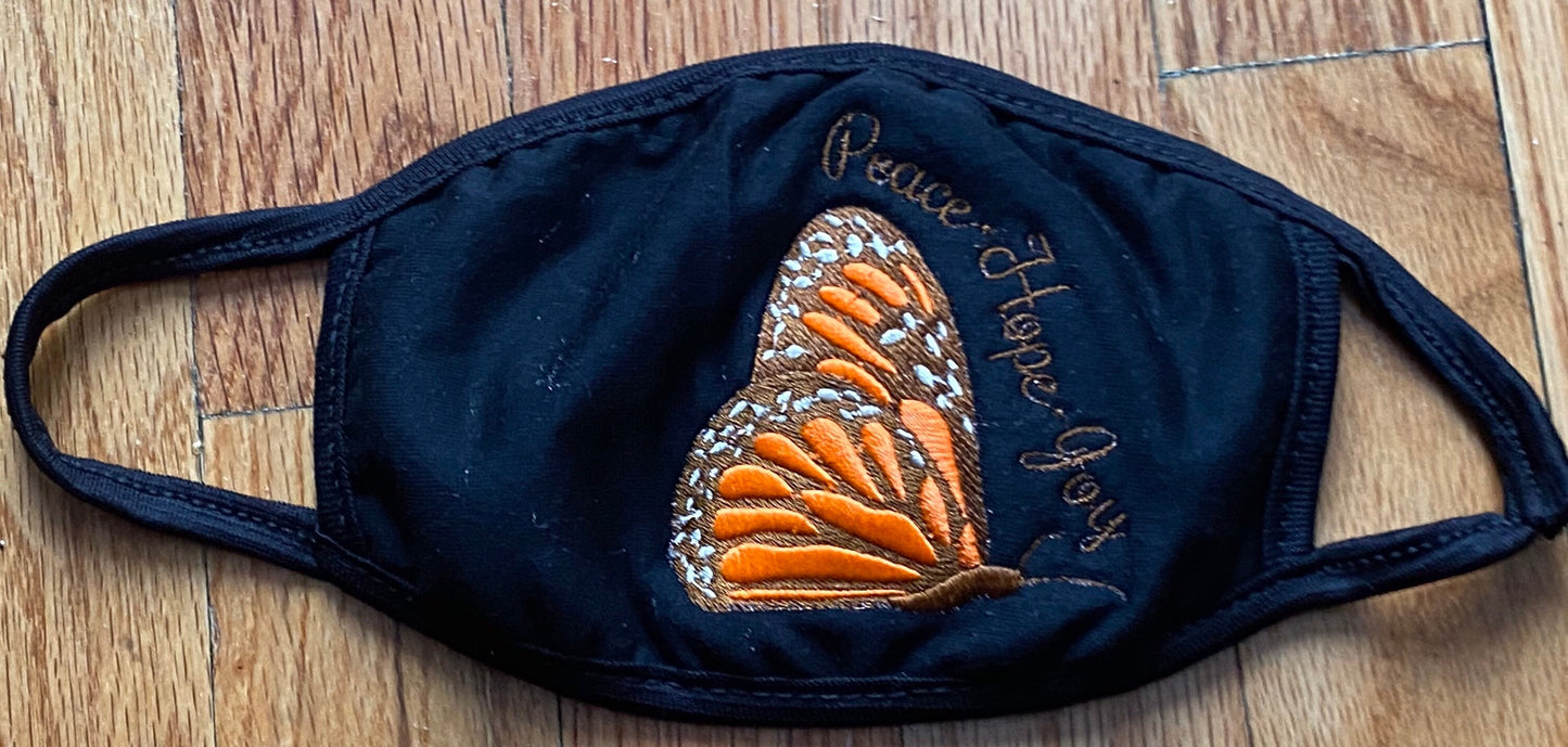 Embroidered Butterfly Face Mask