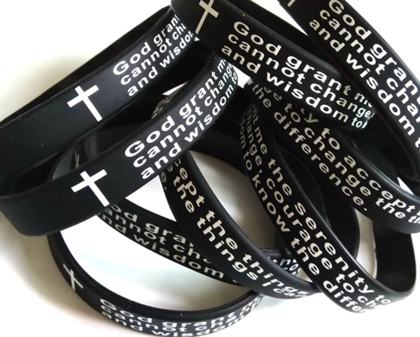 Serenity Prayer Silicone Bracelet: AA Recovery Gift