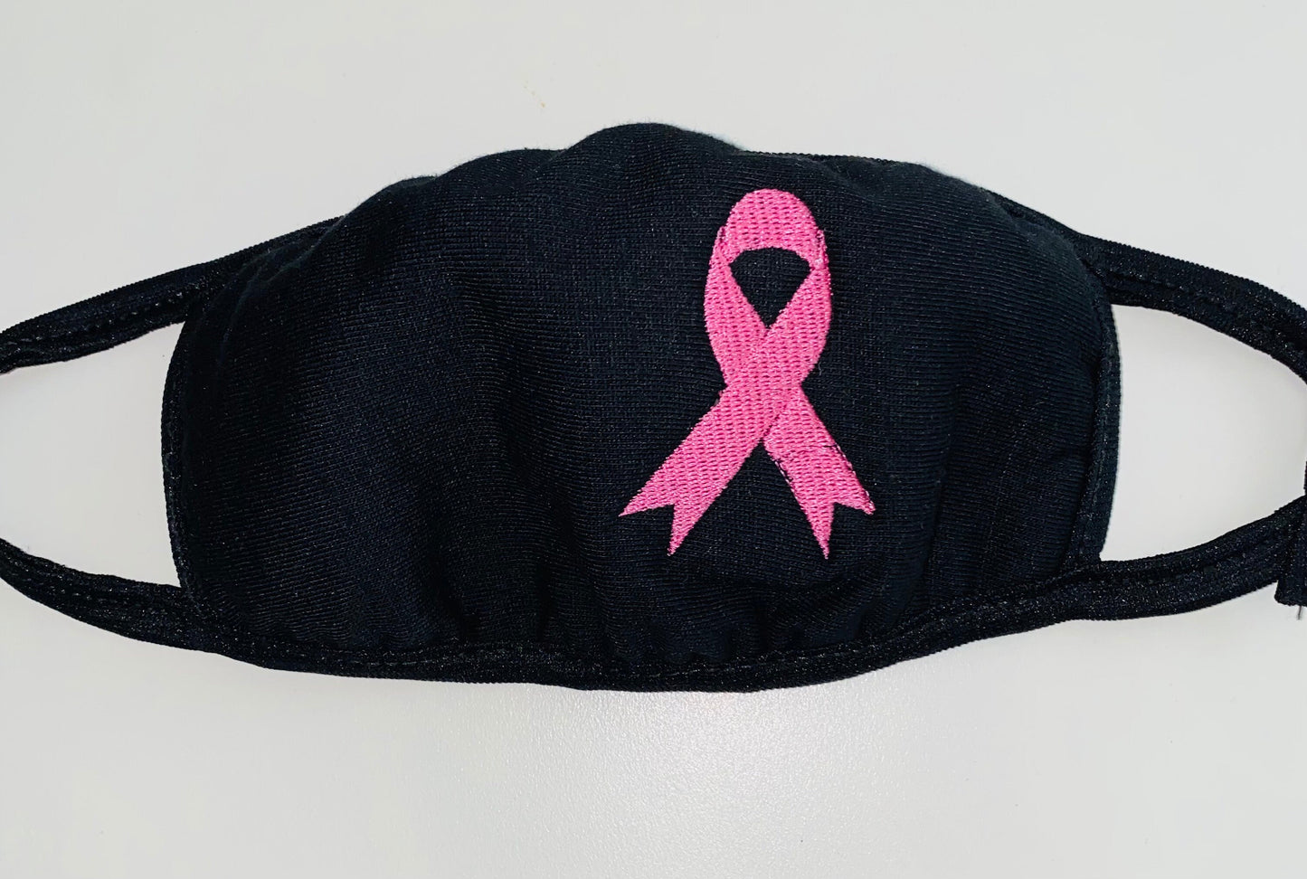 Embroidered Breast Cancer Awareness Face Mask: Pink Ribbon