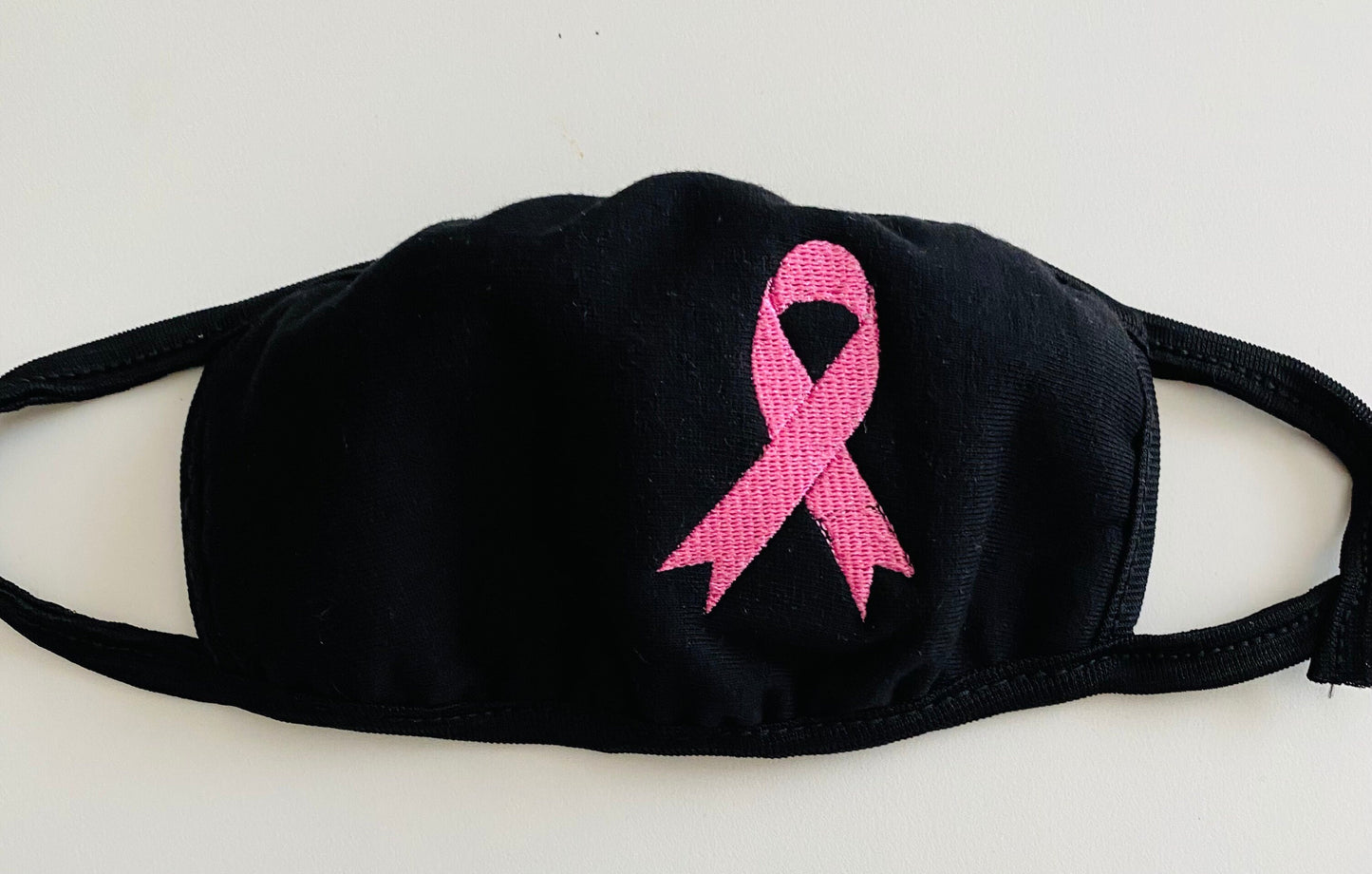 Embroidered Breast Cancer Awareness Face Mask: Pink Ribbon