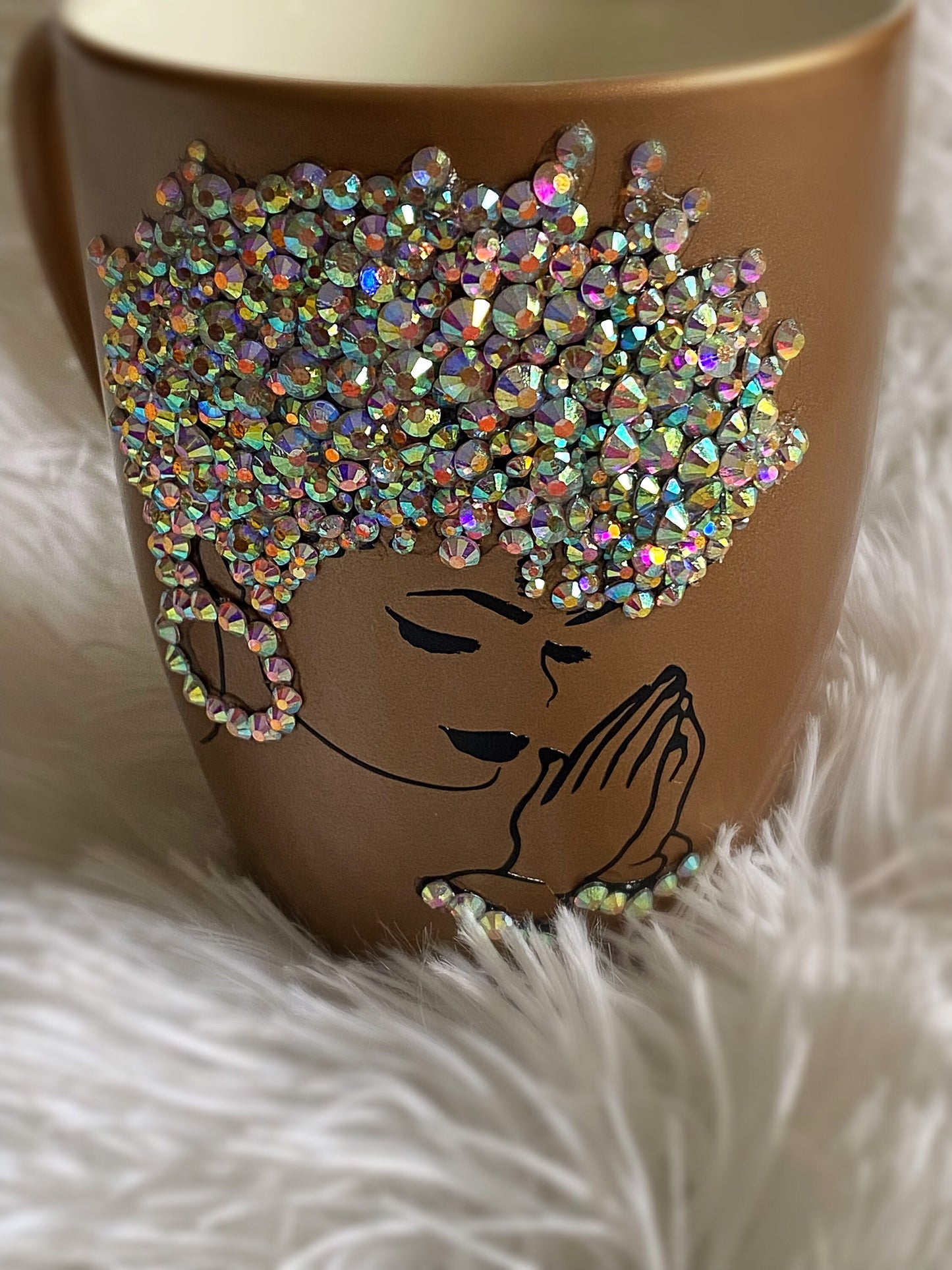 Bling Praying Woman Christian Bling Coffee 10oz Mug. Praying Woman Bling Mug Christian Mug. Bling Praying Woman. Personalized Gift