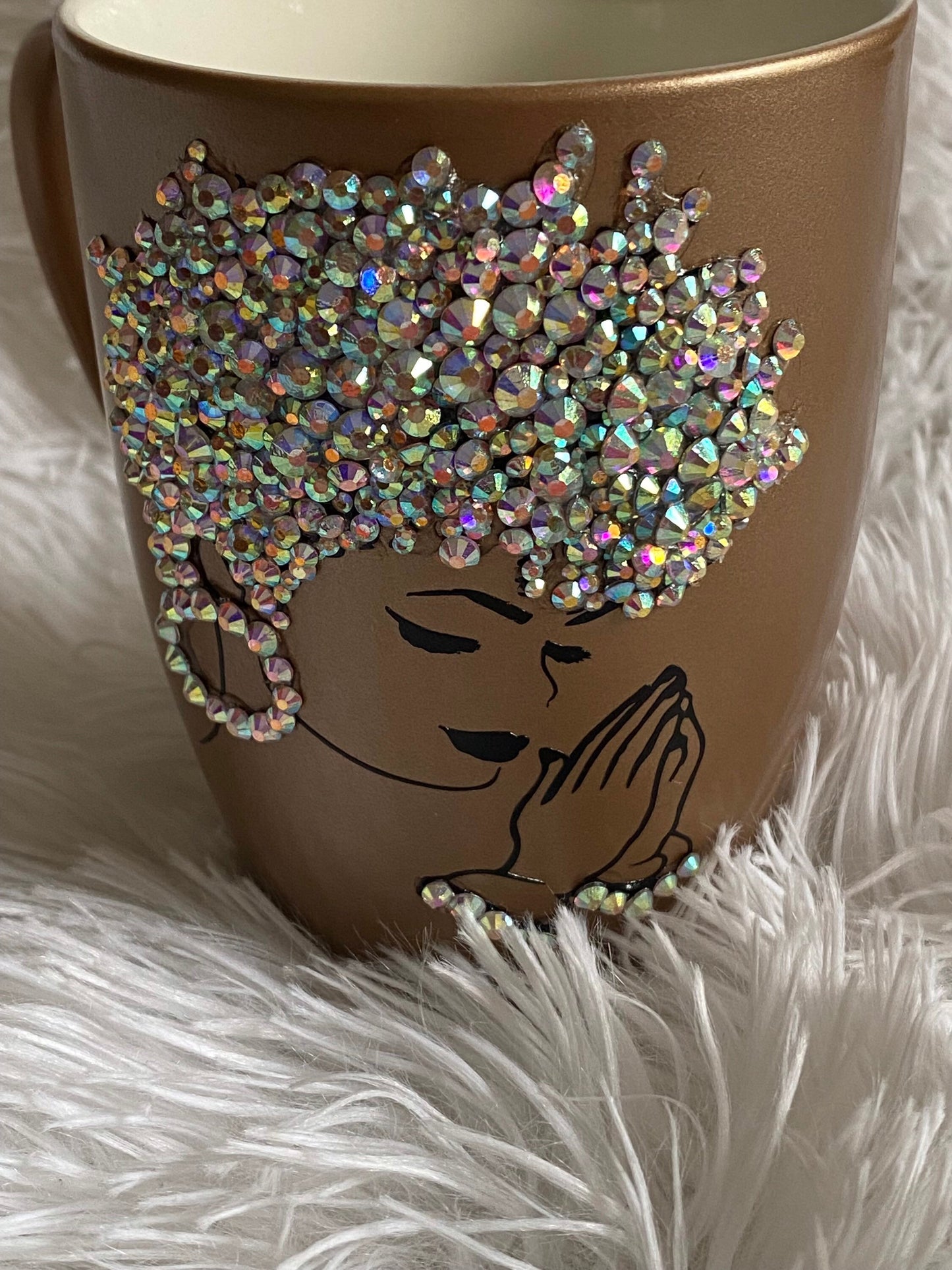 Bling Praying Woman Christian Bling Coffee 10oz Mug. Praying Woman Bling Mug Christian Mug. Bling Praying Woman. Personalized Gift