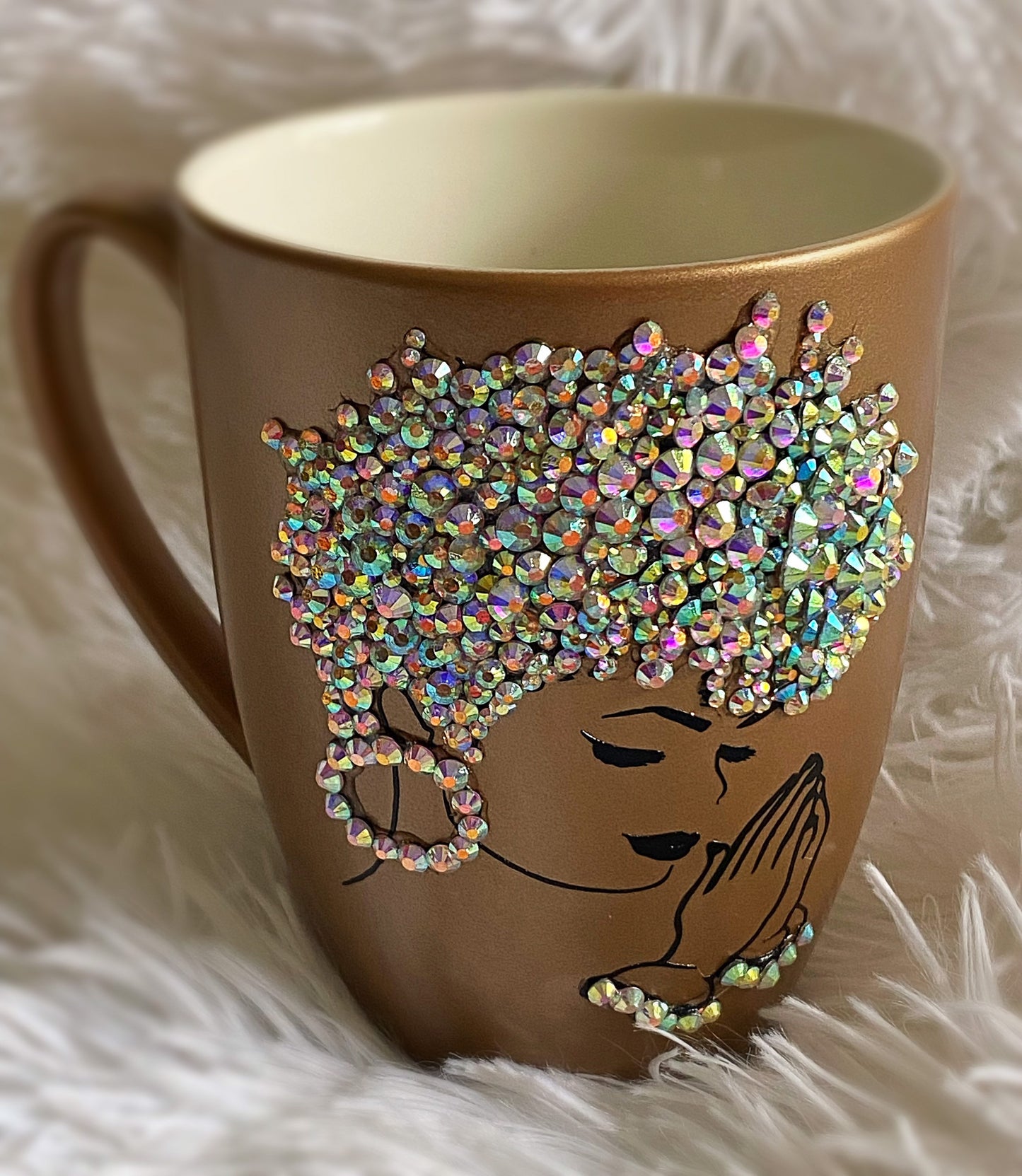 Bling Praying Woman Christian Bling Coffee 10oz Mug. Praying Woman Bling Mug Christian Mug. Bling Praying Woman. Personalized Gift