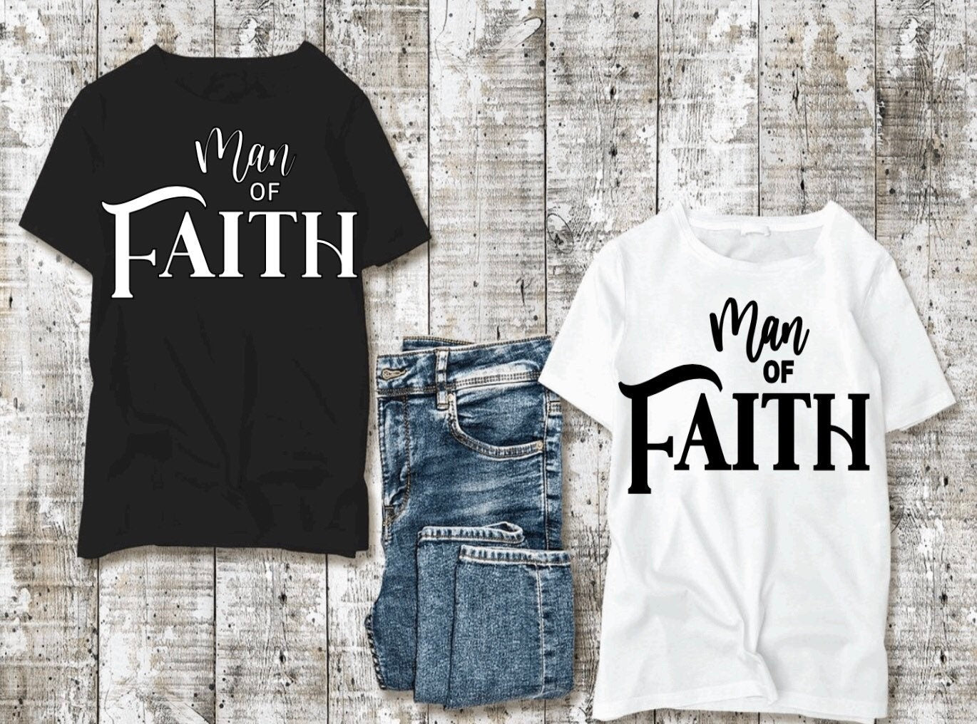 Man of Faith Christian T-shirts.