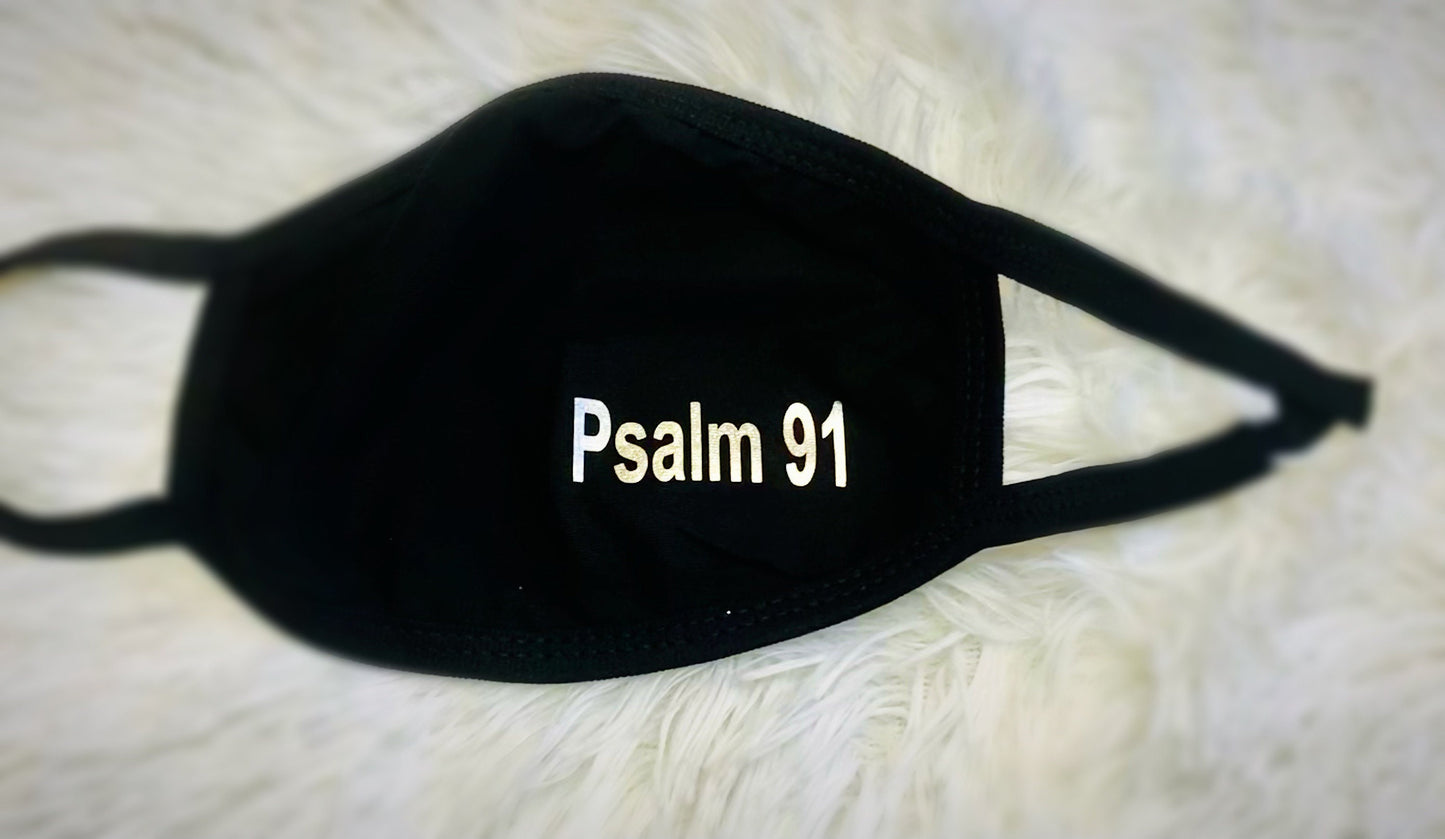Psalm 91 Face Mask: Christian Cotton Washable Reusable Mask