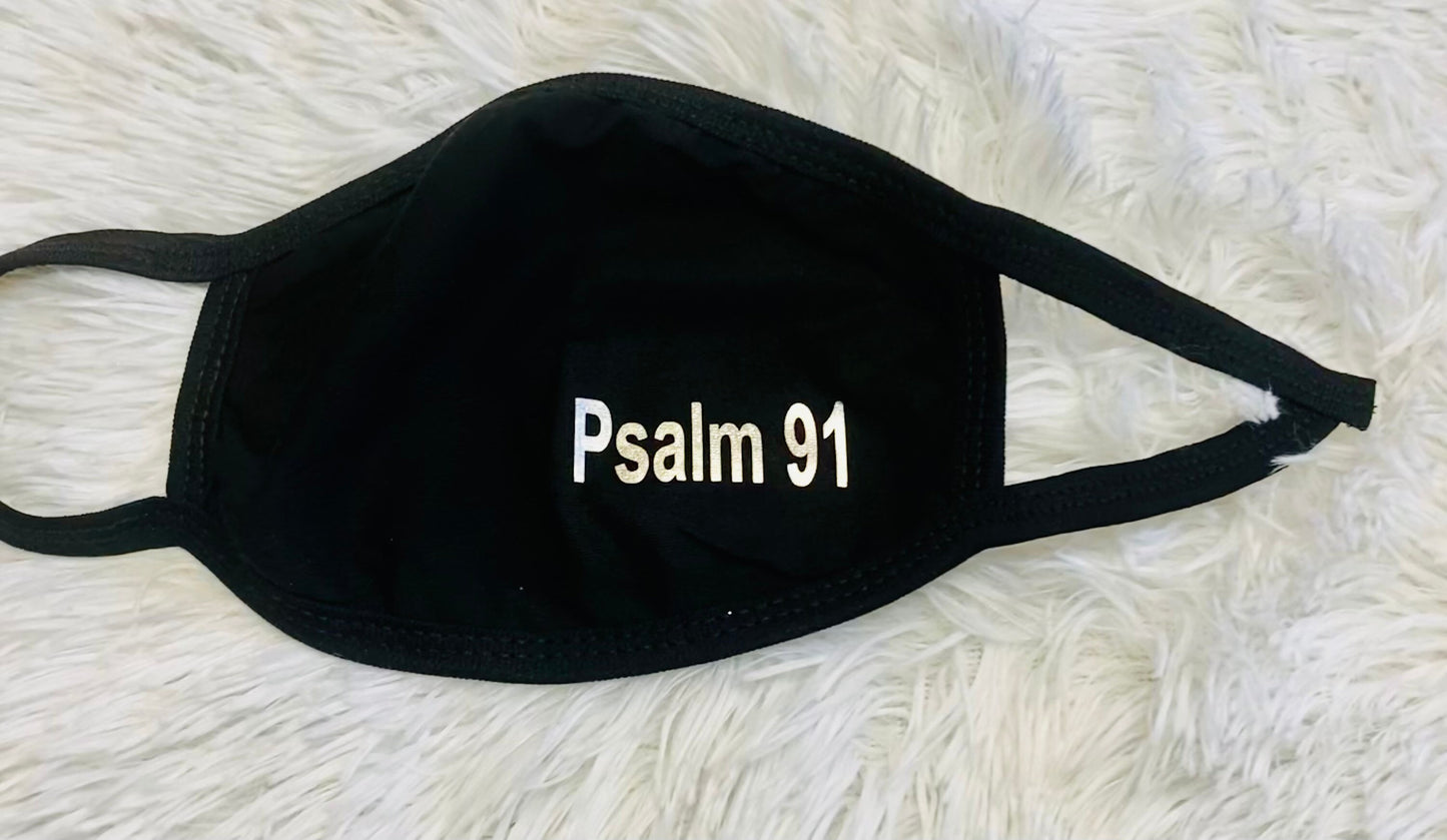 Psalm 91 Face Mask: Christian Cotton Washable Reusable Mask