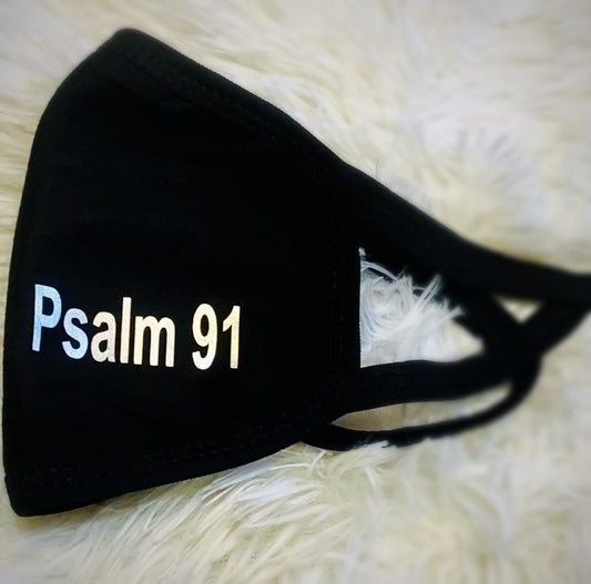 Psalm 91 Face Mask: Christian Cotton Washable Reusable Mask
