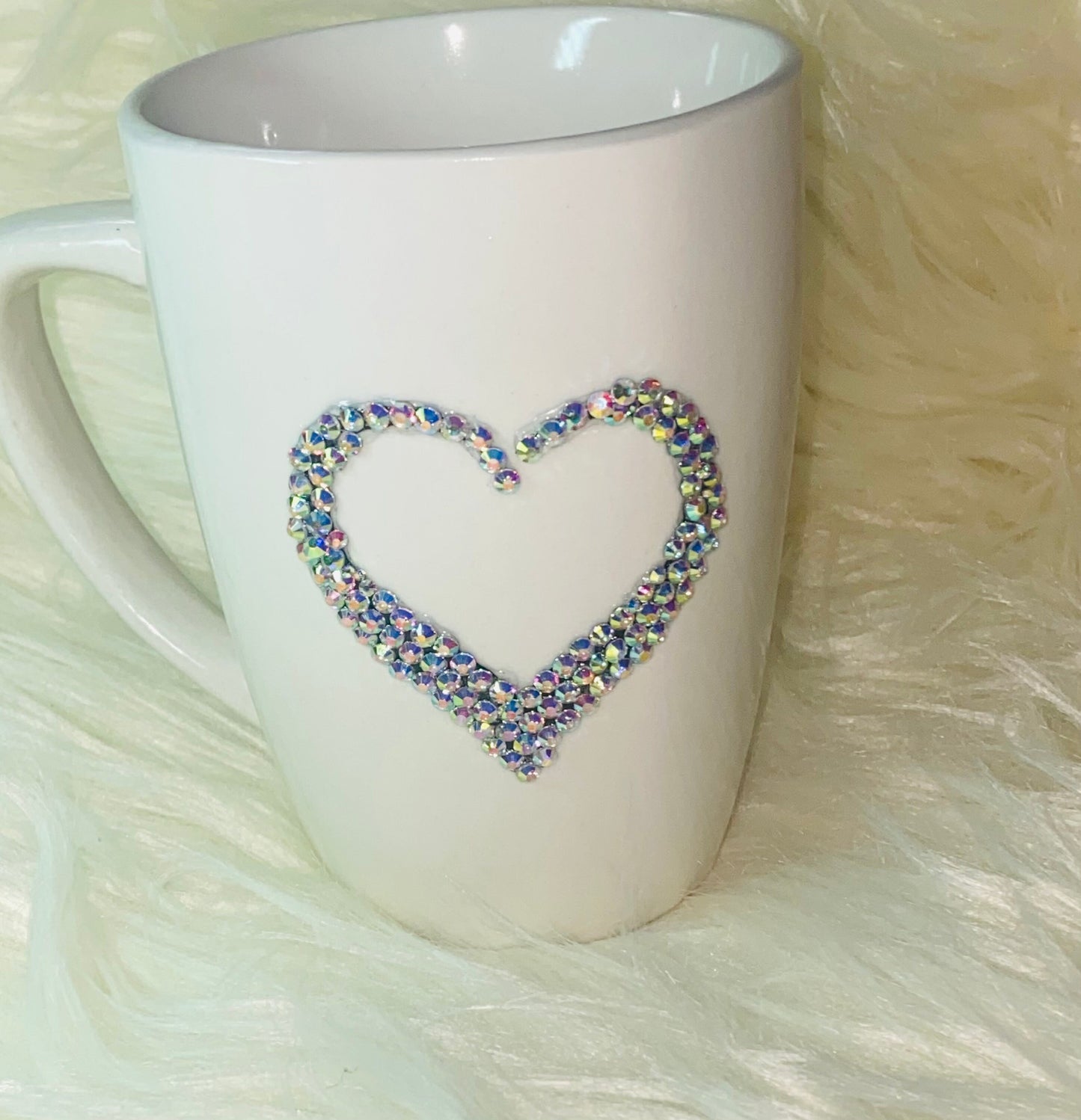 Bling Heart 12oz Coffee Mug. Valentines Day Gift.