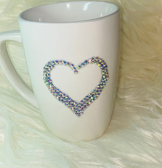 Bling Heart 12oz Coffee Mug. Valentines Day Gift.