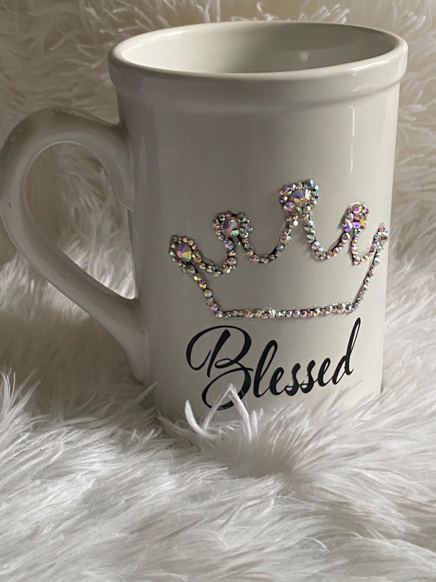 Bling Mug. Blessed Woman Bling Mug. Rhinestones Christian Mug. Blessed Woman. Bling Praying Woman. Unique Gifts. Christian Mug.