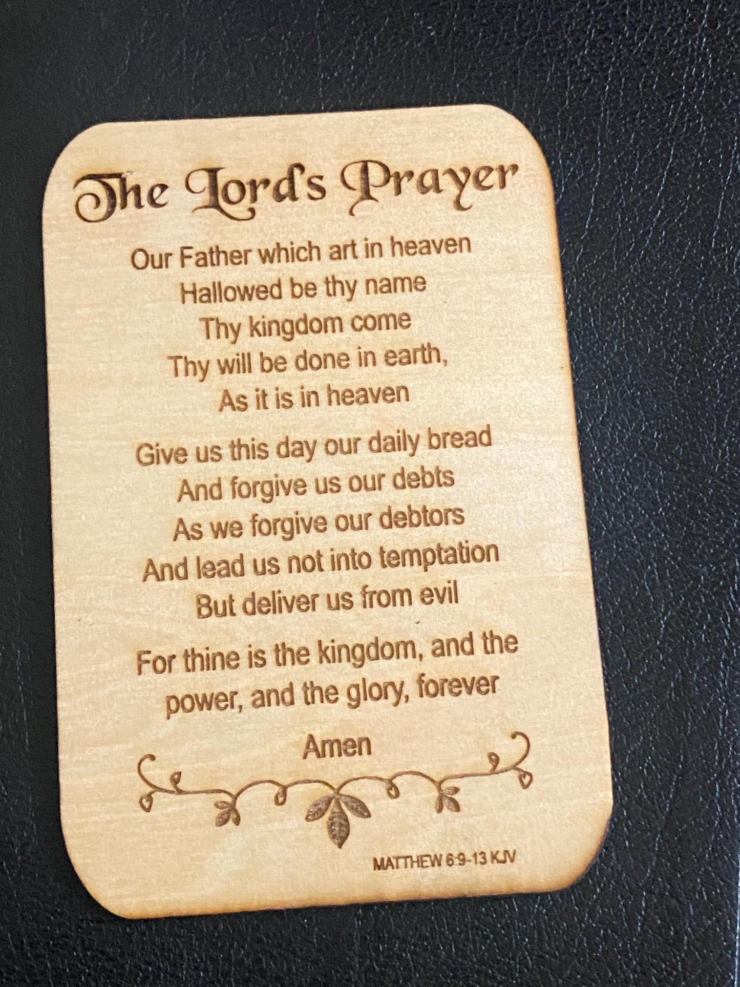 Lord's Prayer Wooden Thin Plaque Description