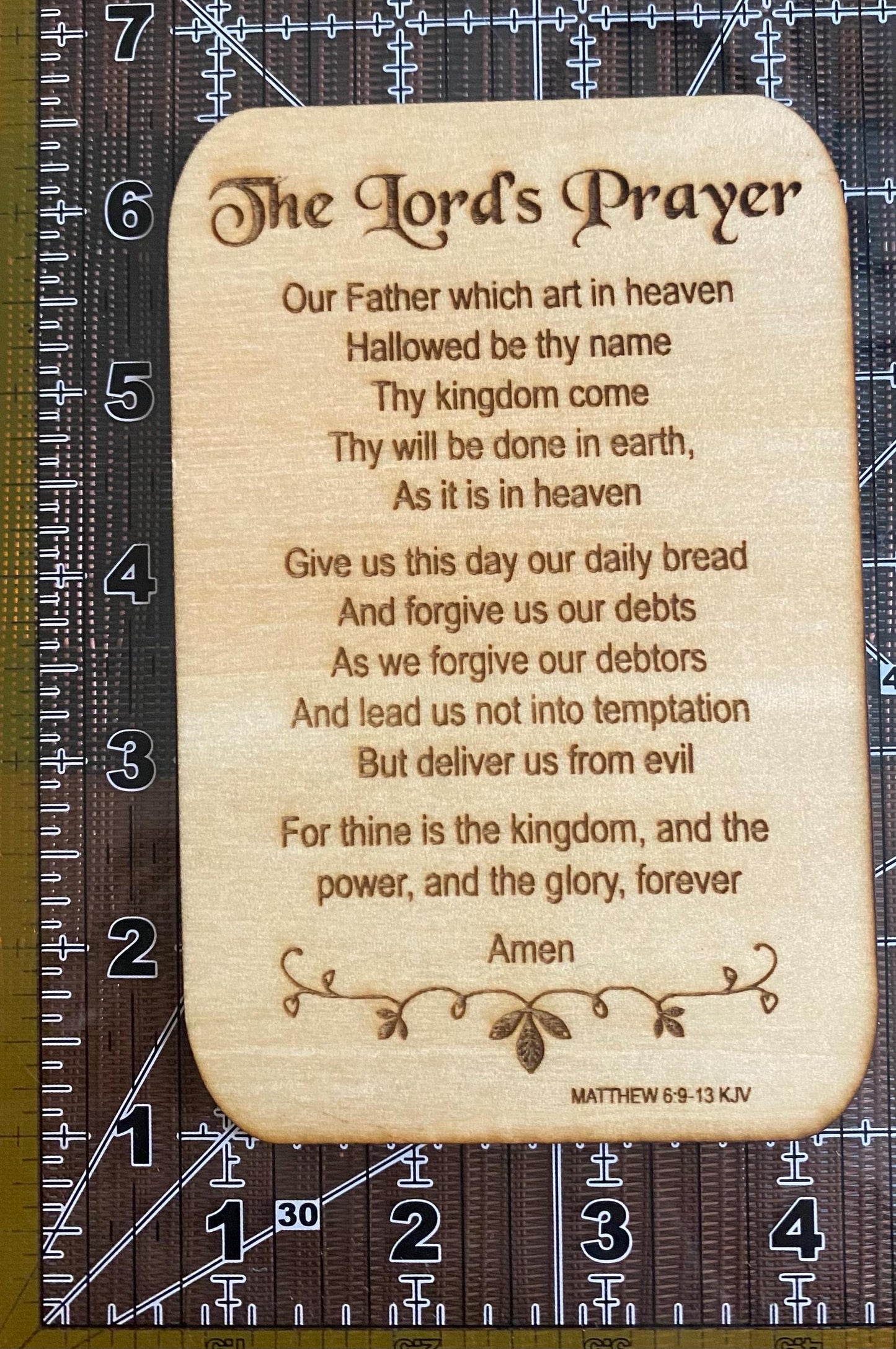 Lord's Prayer Wooden Thin Plaque Description