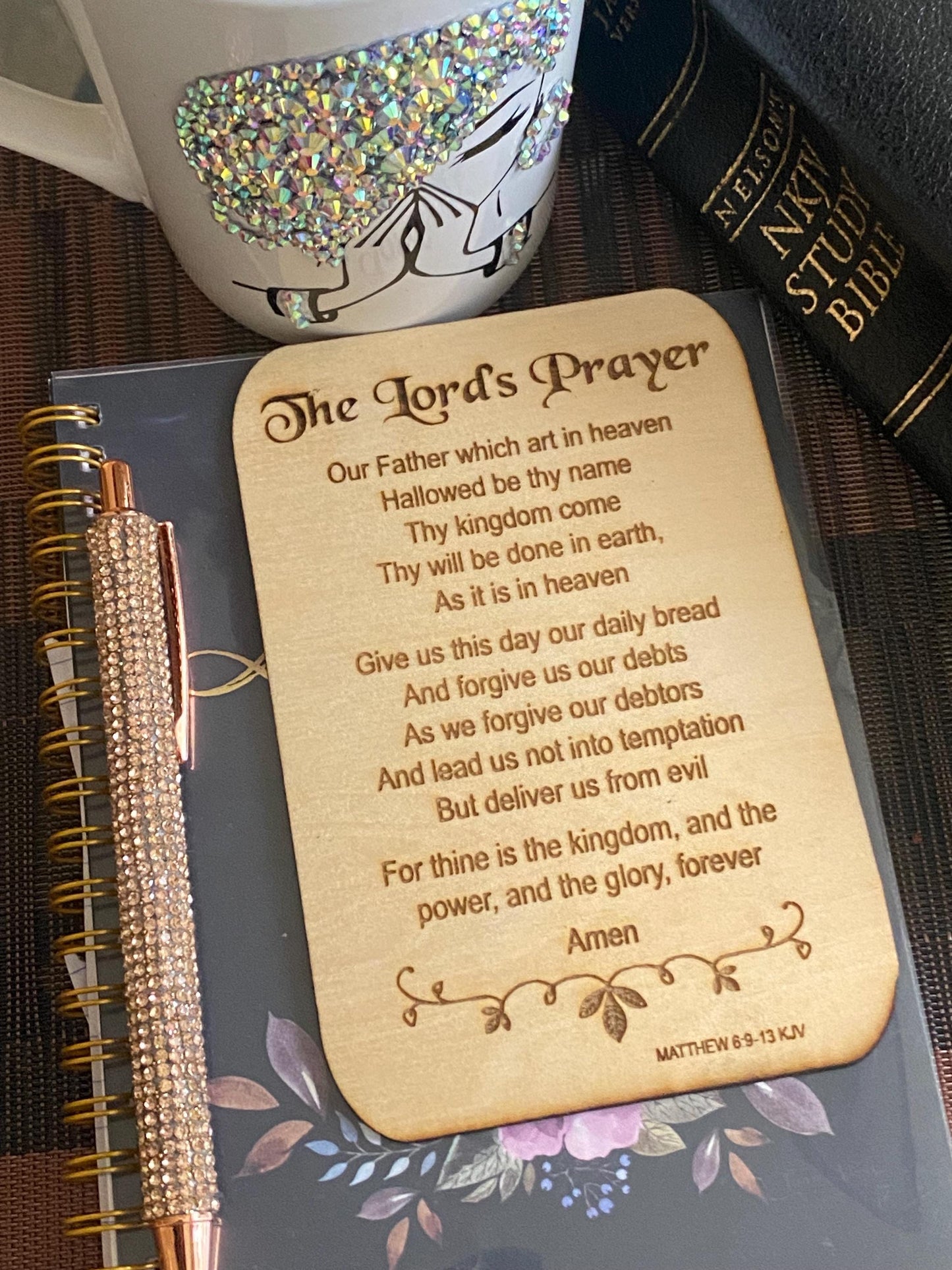 Lord's Prayer Wooden Thin Plaque Description