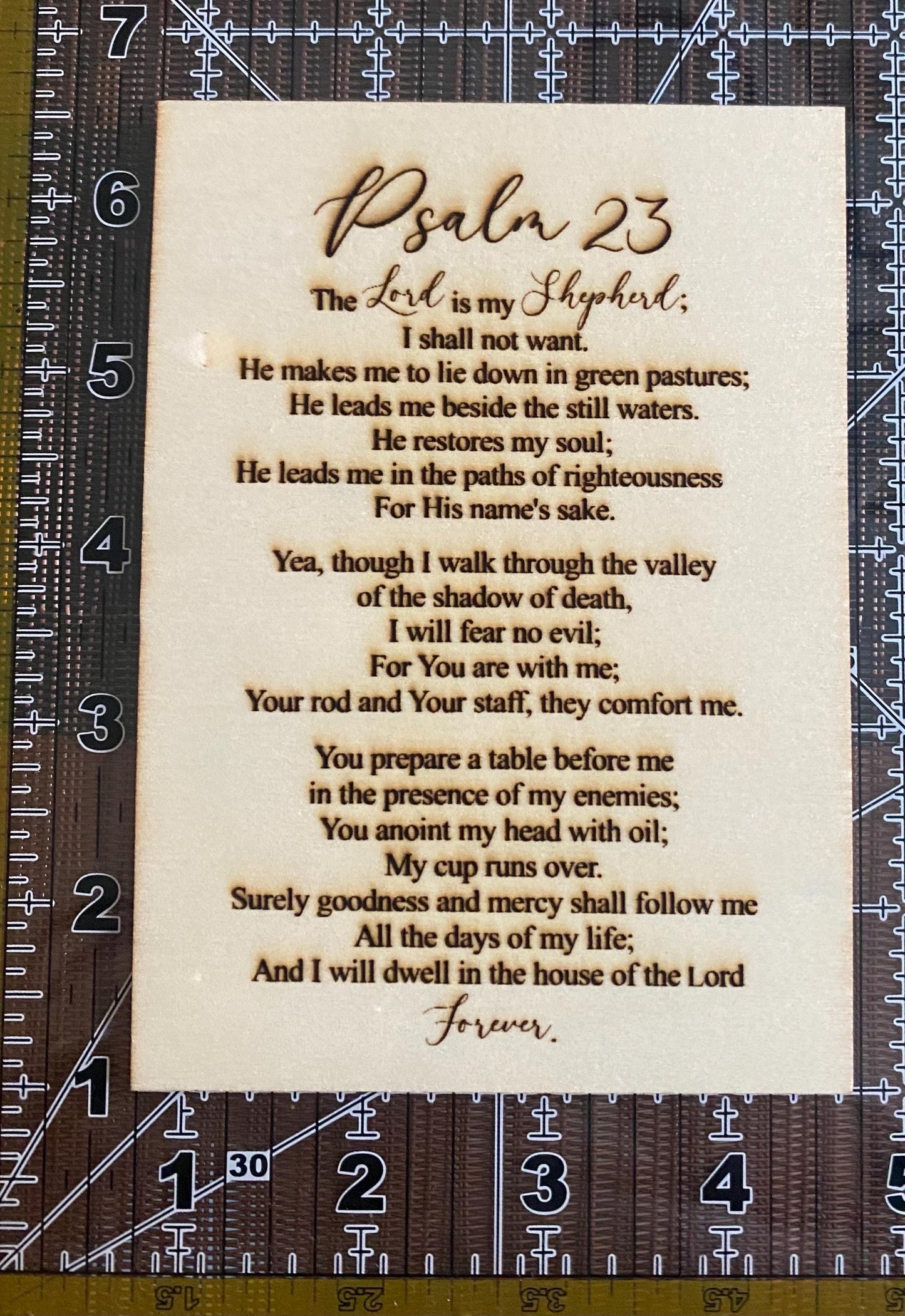 Psalms 23 Thin Wood Plaque