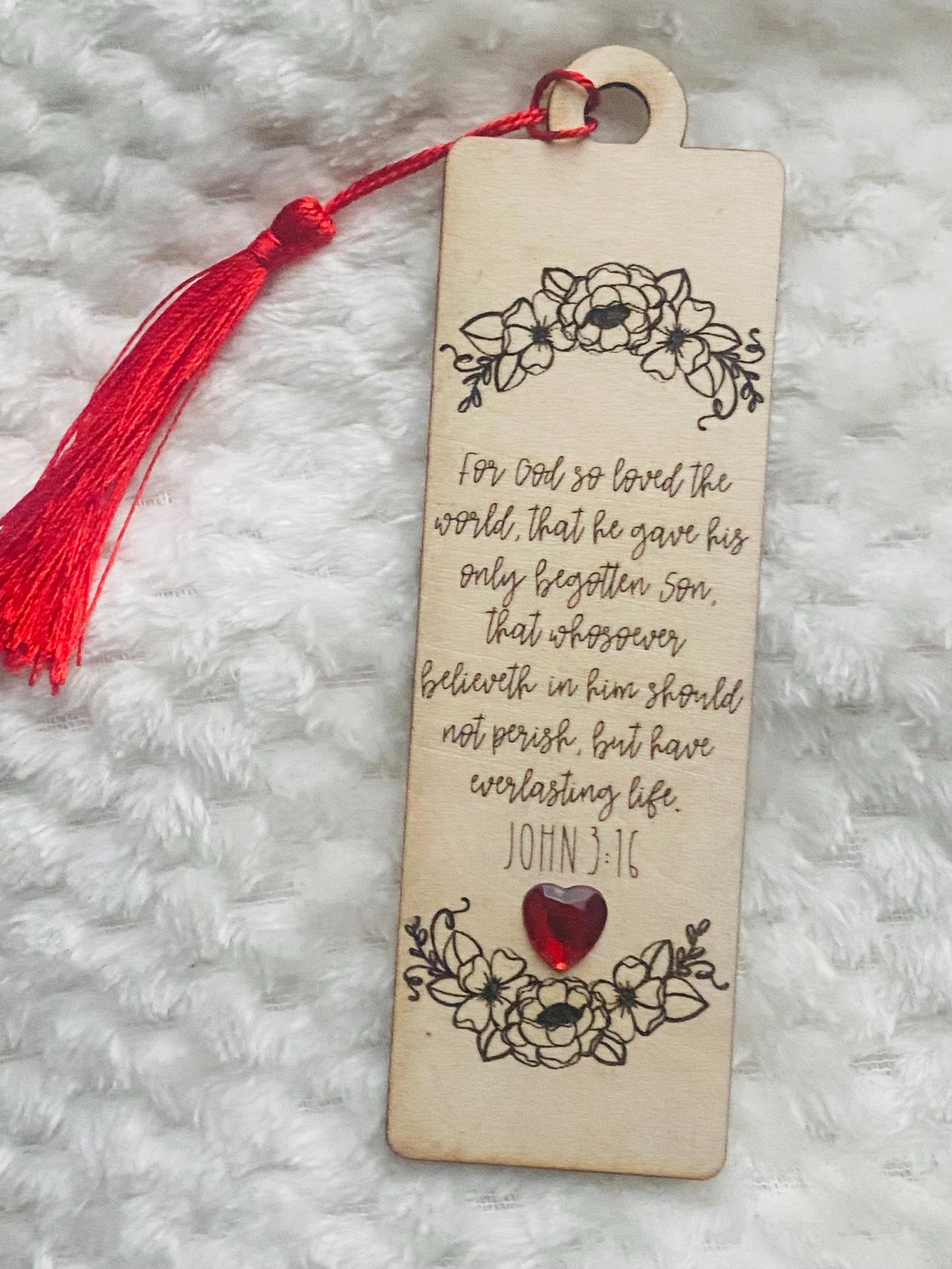 Laser Engraved John 3:16 Bookmark