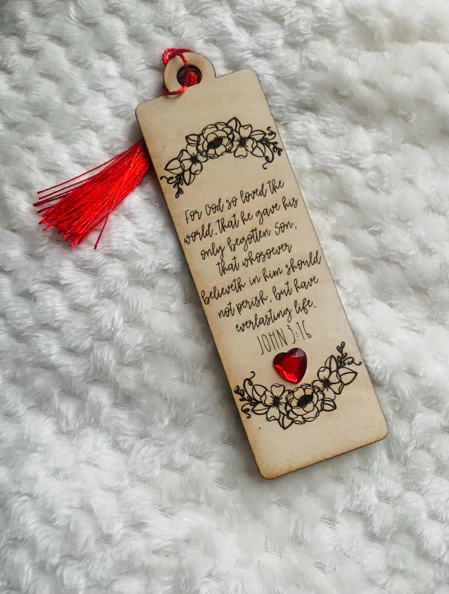 Laser Engraved John 3:16 Bookmark