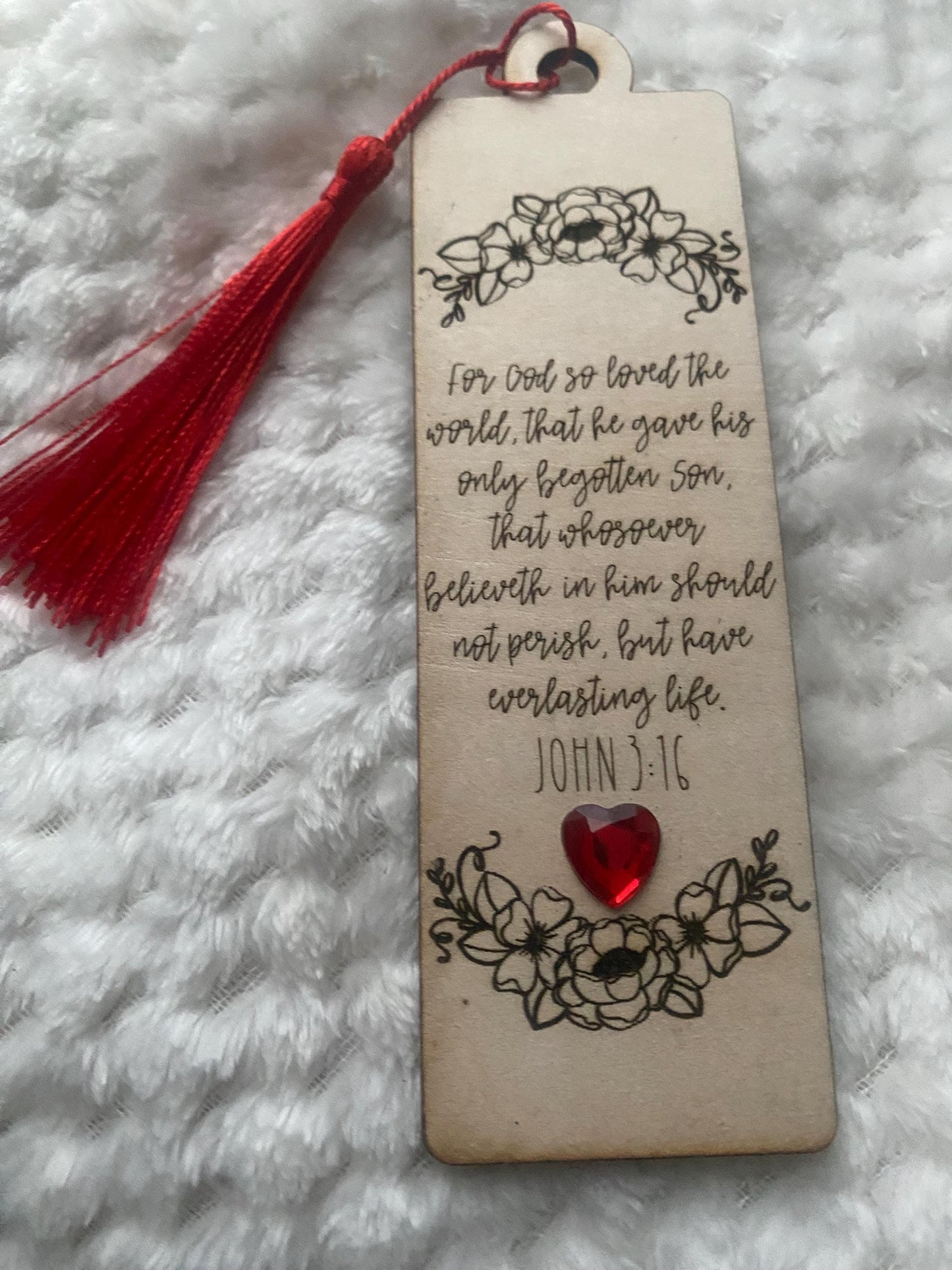 Laser Engraved John 3:16 Bookmark