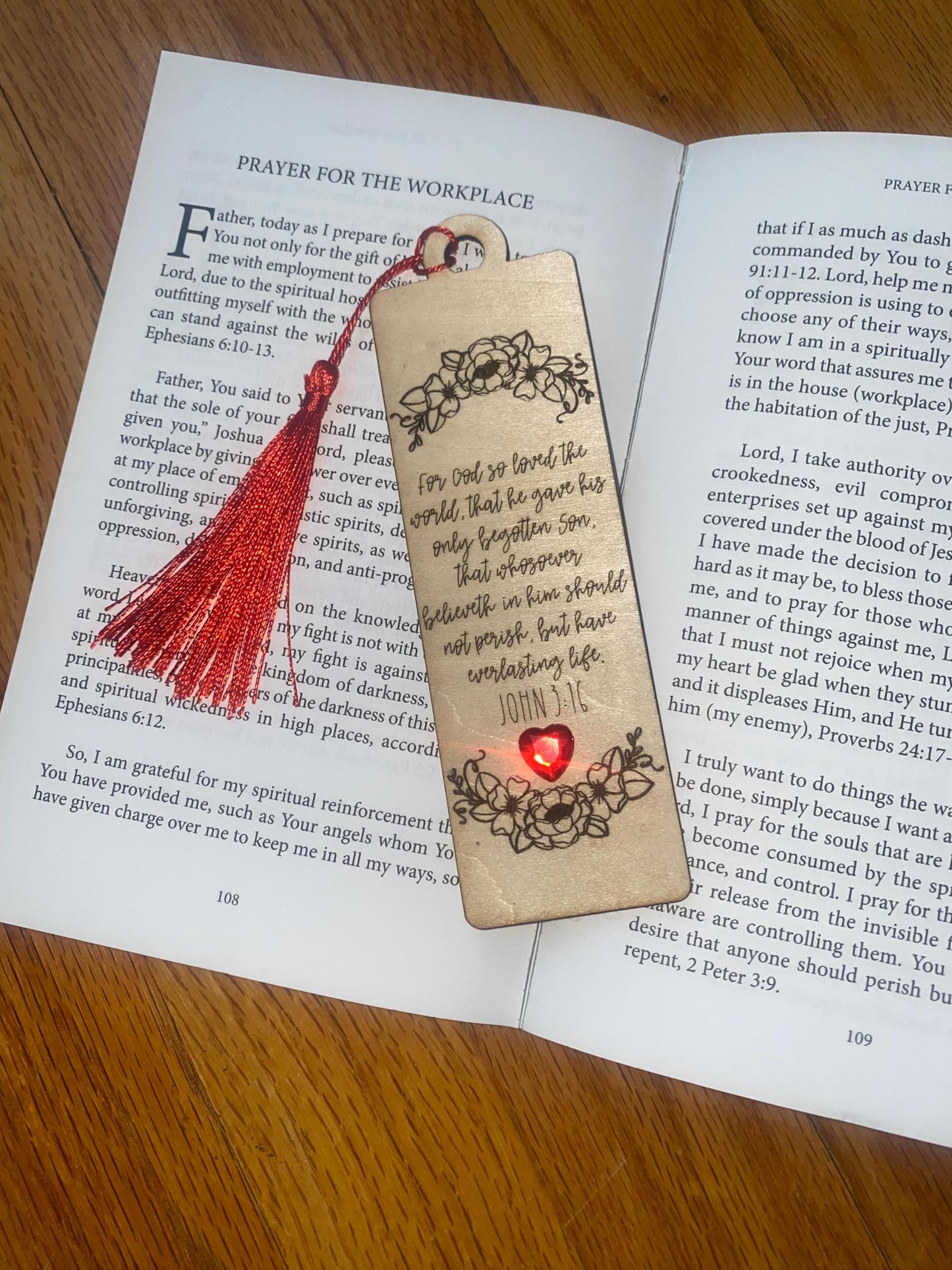 Laser Engraved John 3:16 Bookmark