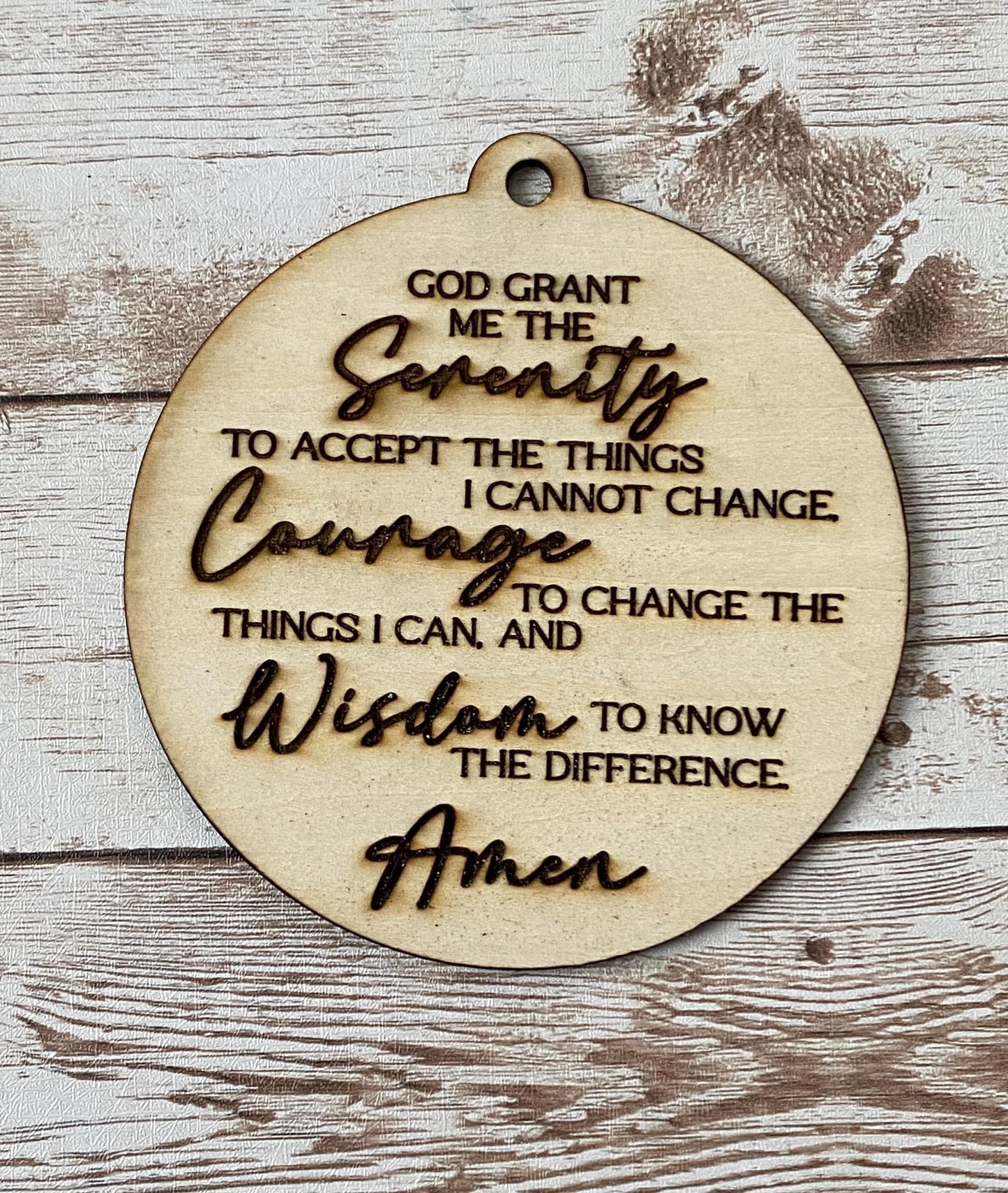 Serenity Prayer Wood Laser Engraved Plaque