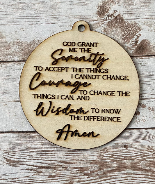 Serenity Prayer Wood Laser Engraved Plaque