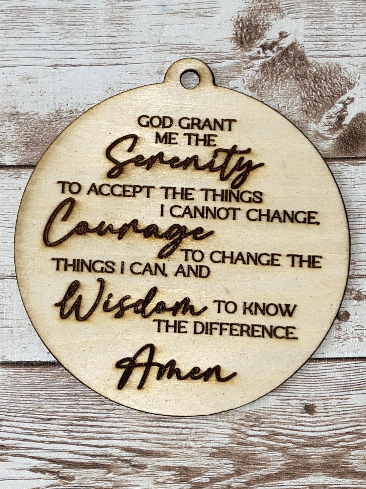 Serenity Prayer Wood Laser Engraved Plaque