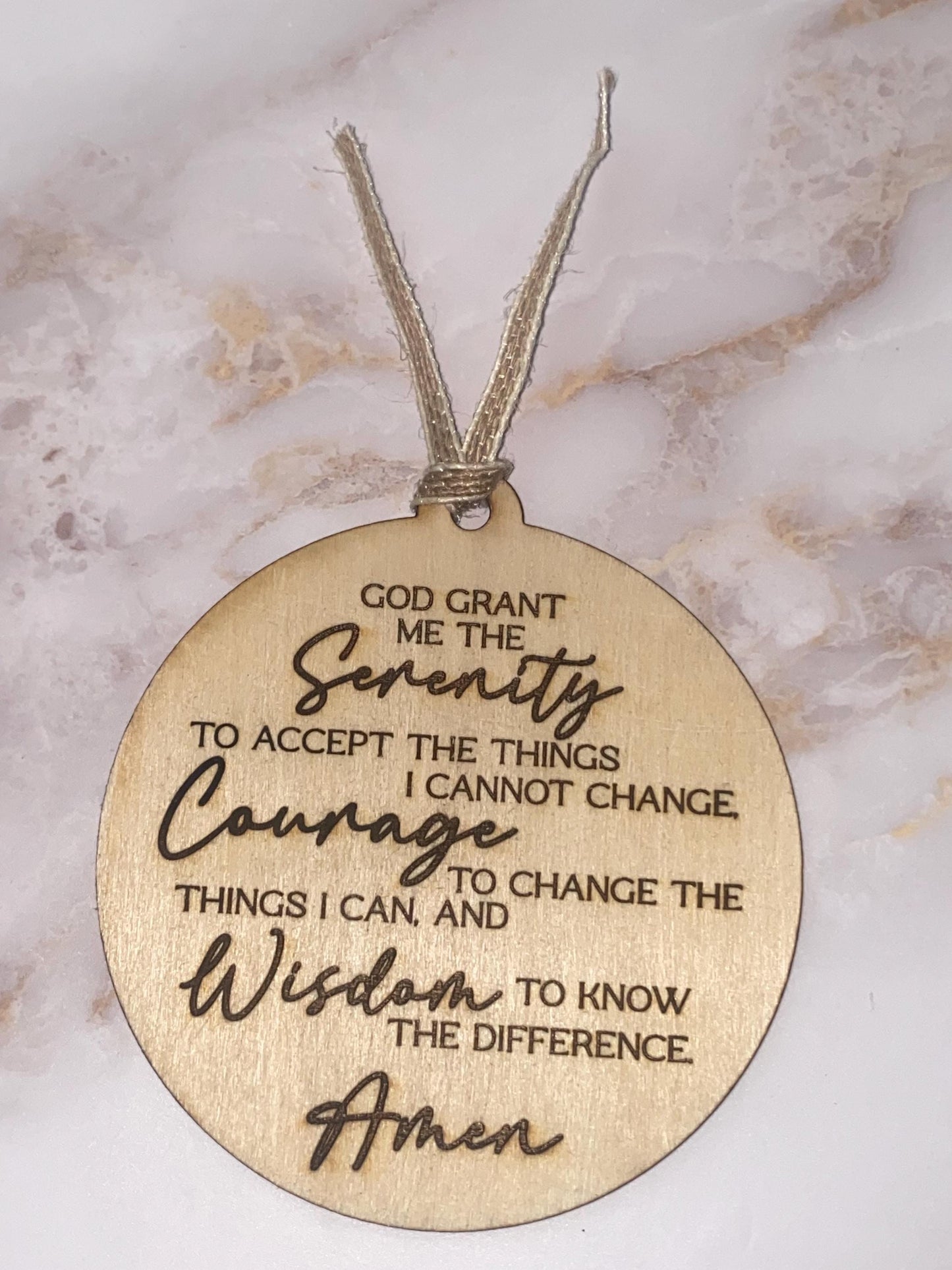 Serenity Prayer Wood Laser Engraved Plaque