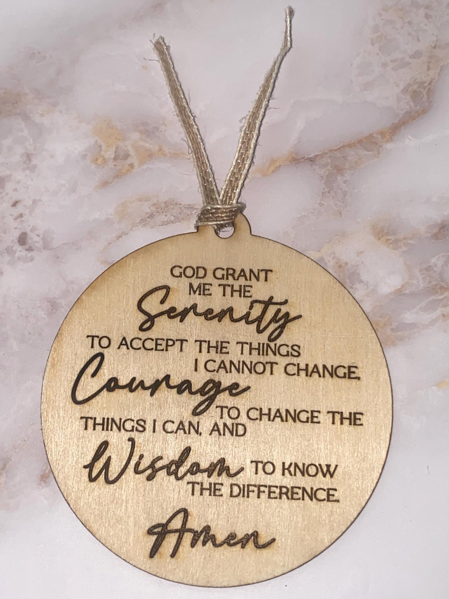 Serenity Prayer Wood Laser Engraved Plaque
