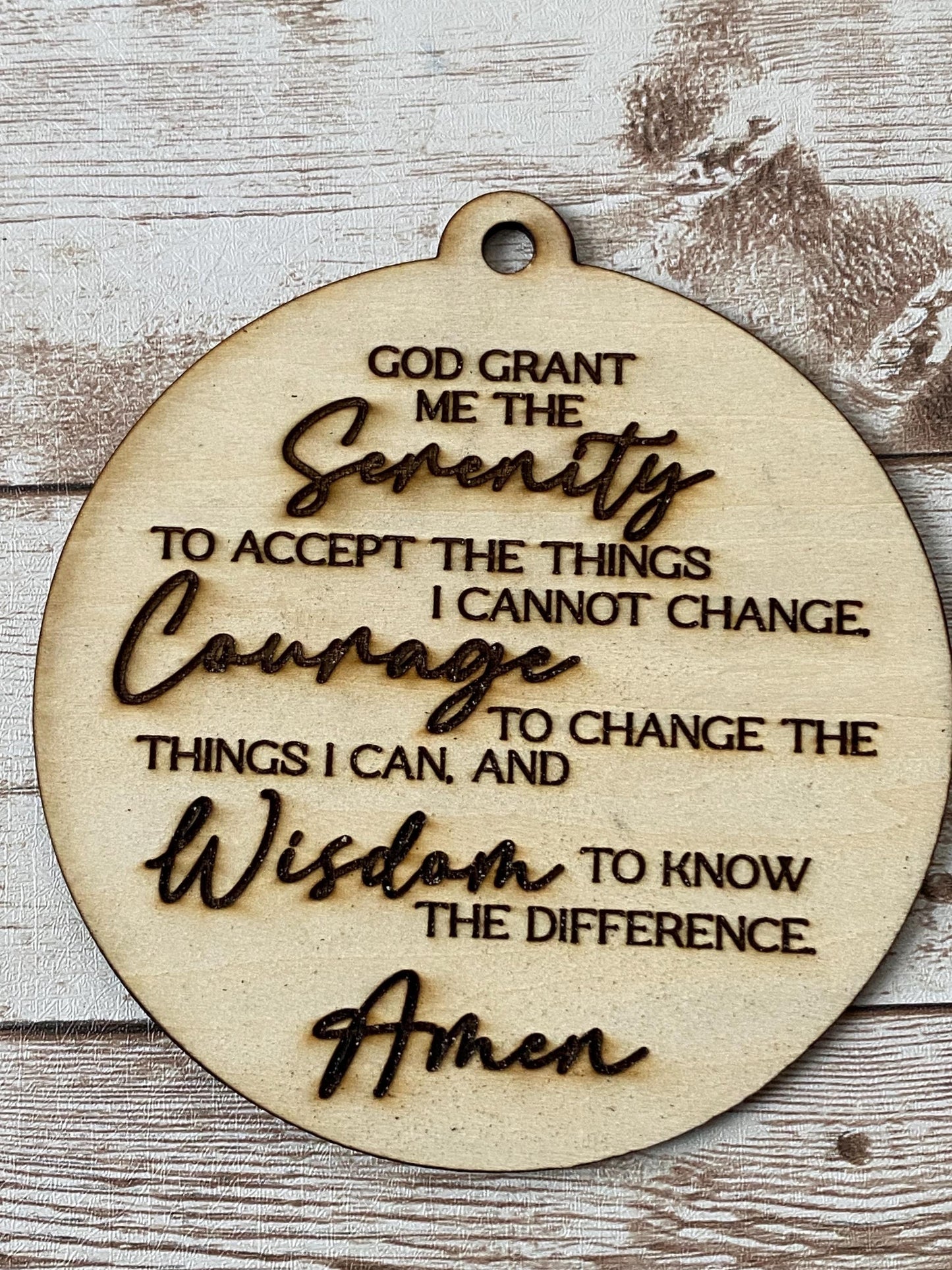 Serenity Prayer Wood Laser Engraved Plaque