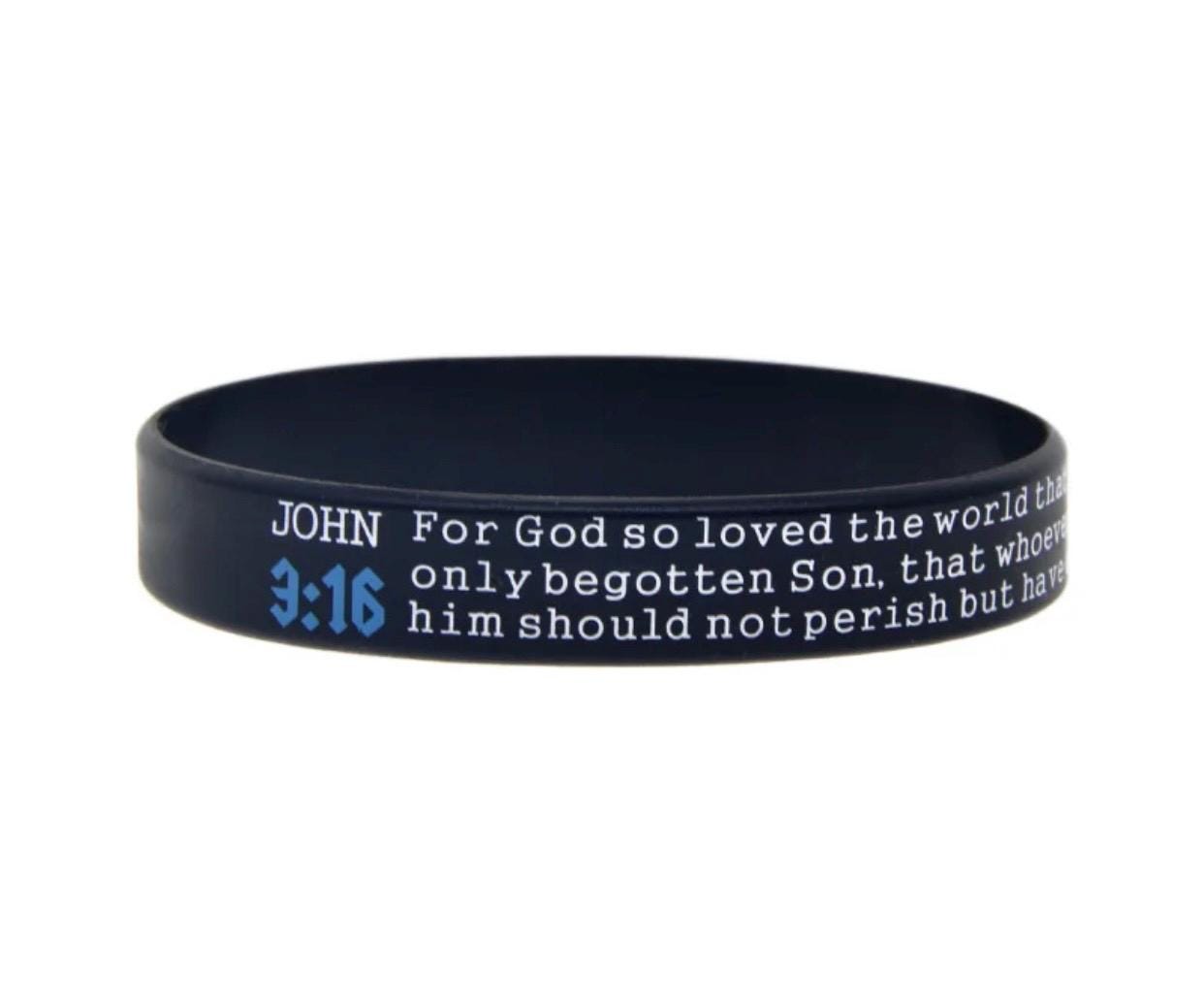 John 3:16 Silicone Christian Wristband - Bible Verse