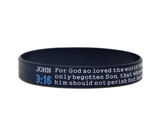 John 3:16 Silicone Christian Wristband - Bible Verse