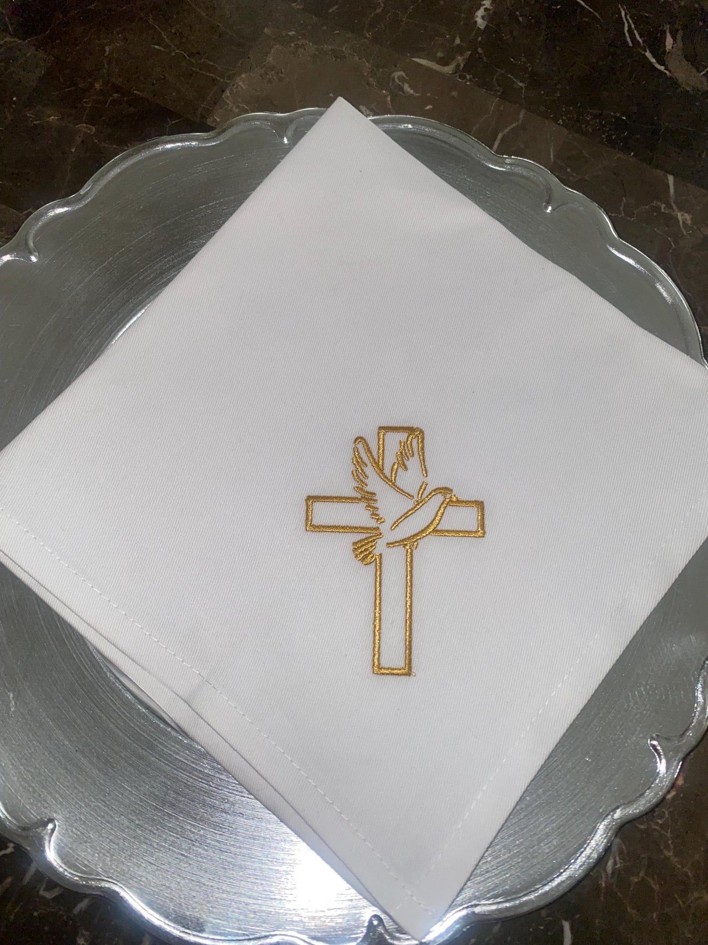 Resurrection Sunday Dove and Cross Dinner Napkin