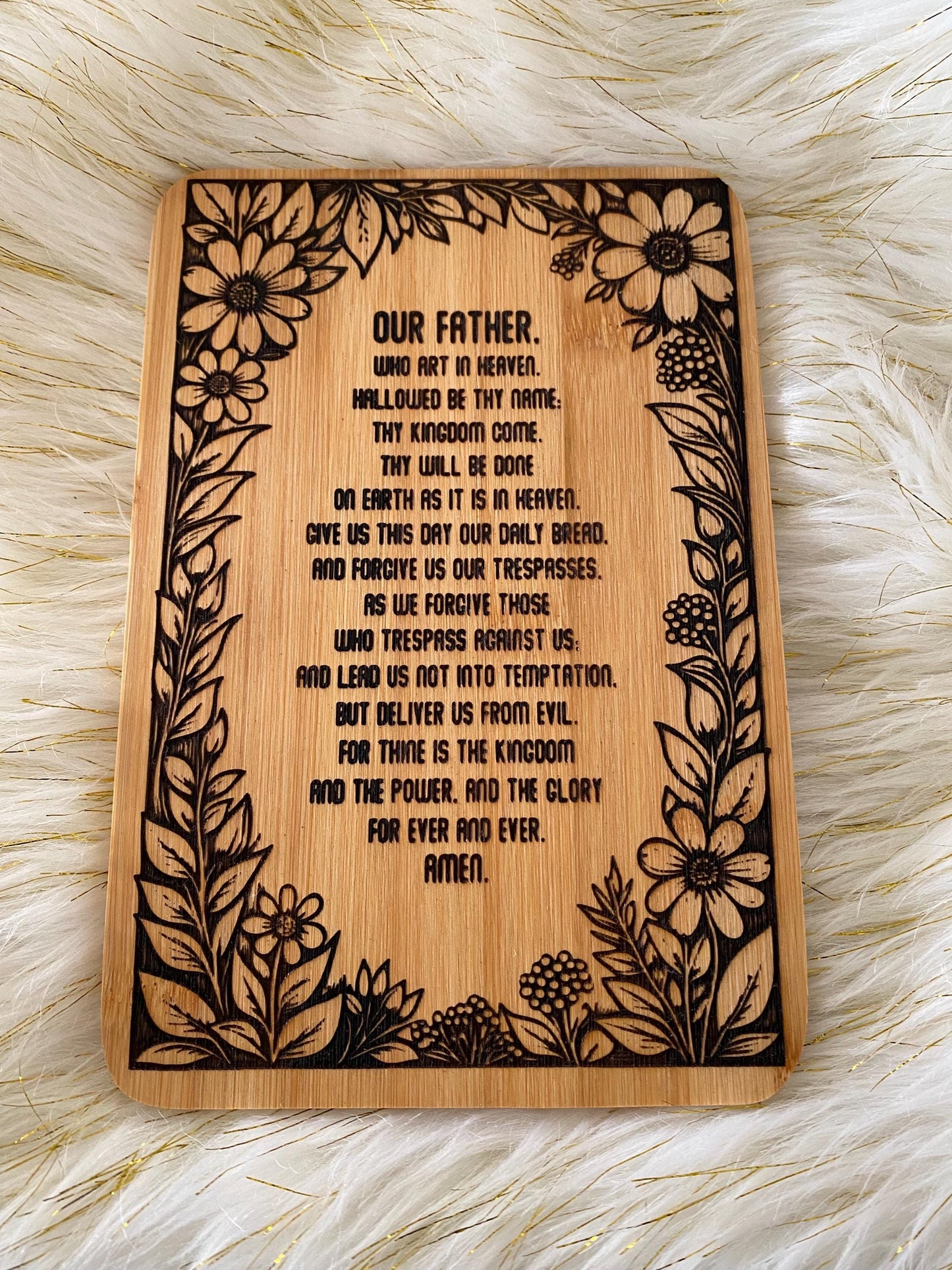 The Lord’s Prayer Laser Engraved Charcuterie Board