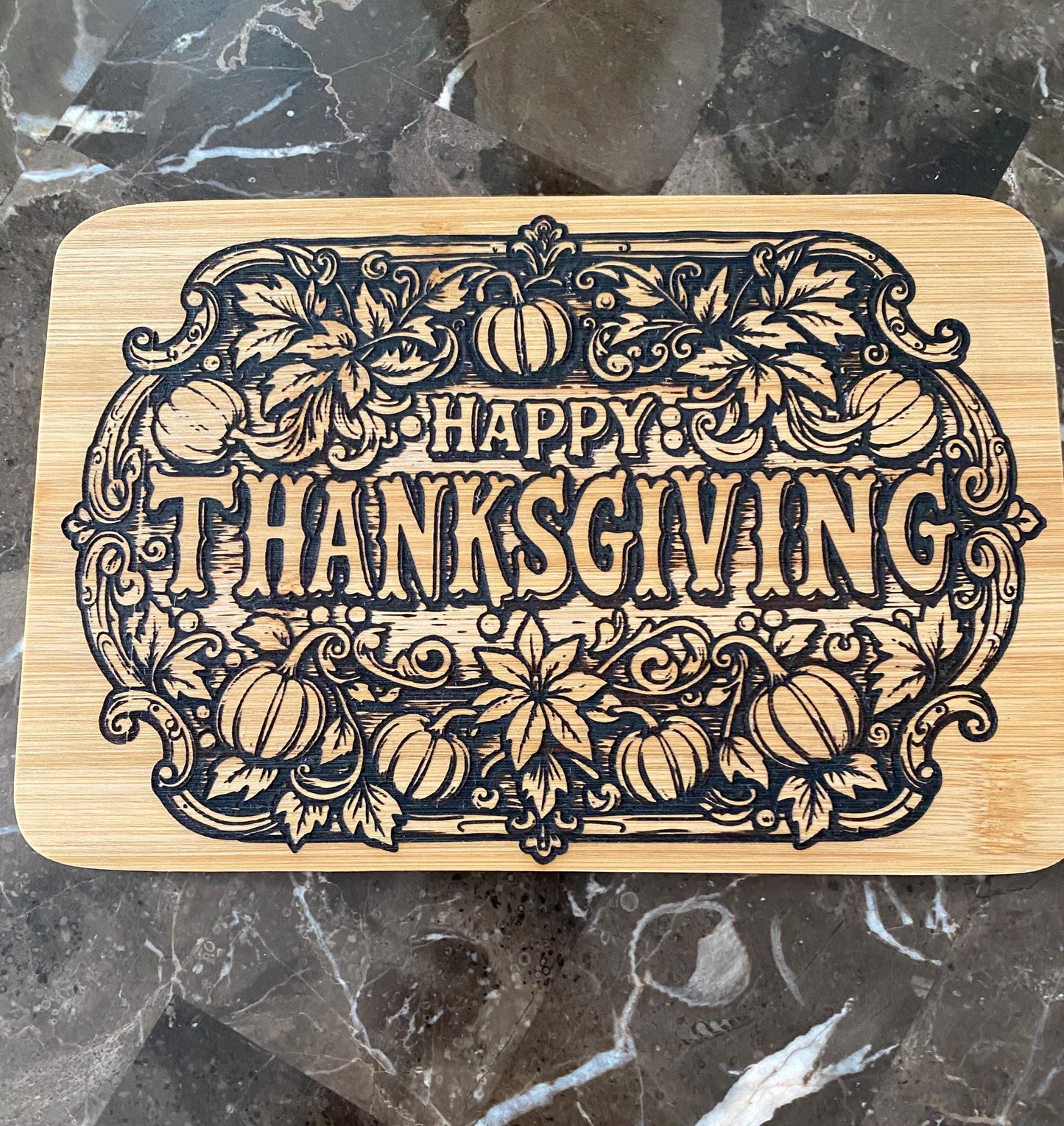 Thanksgiving Laser Engraved Charcuterie Board