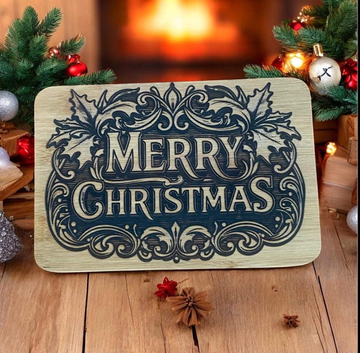 Christmas Laser Engraved Charcuterie Board